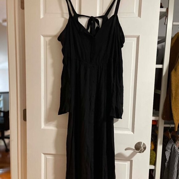 PacSun Black Button Up Maxi Dress Black - Picture 3 of 6